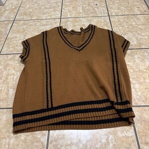 Brown and Black Striped Knit Top